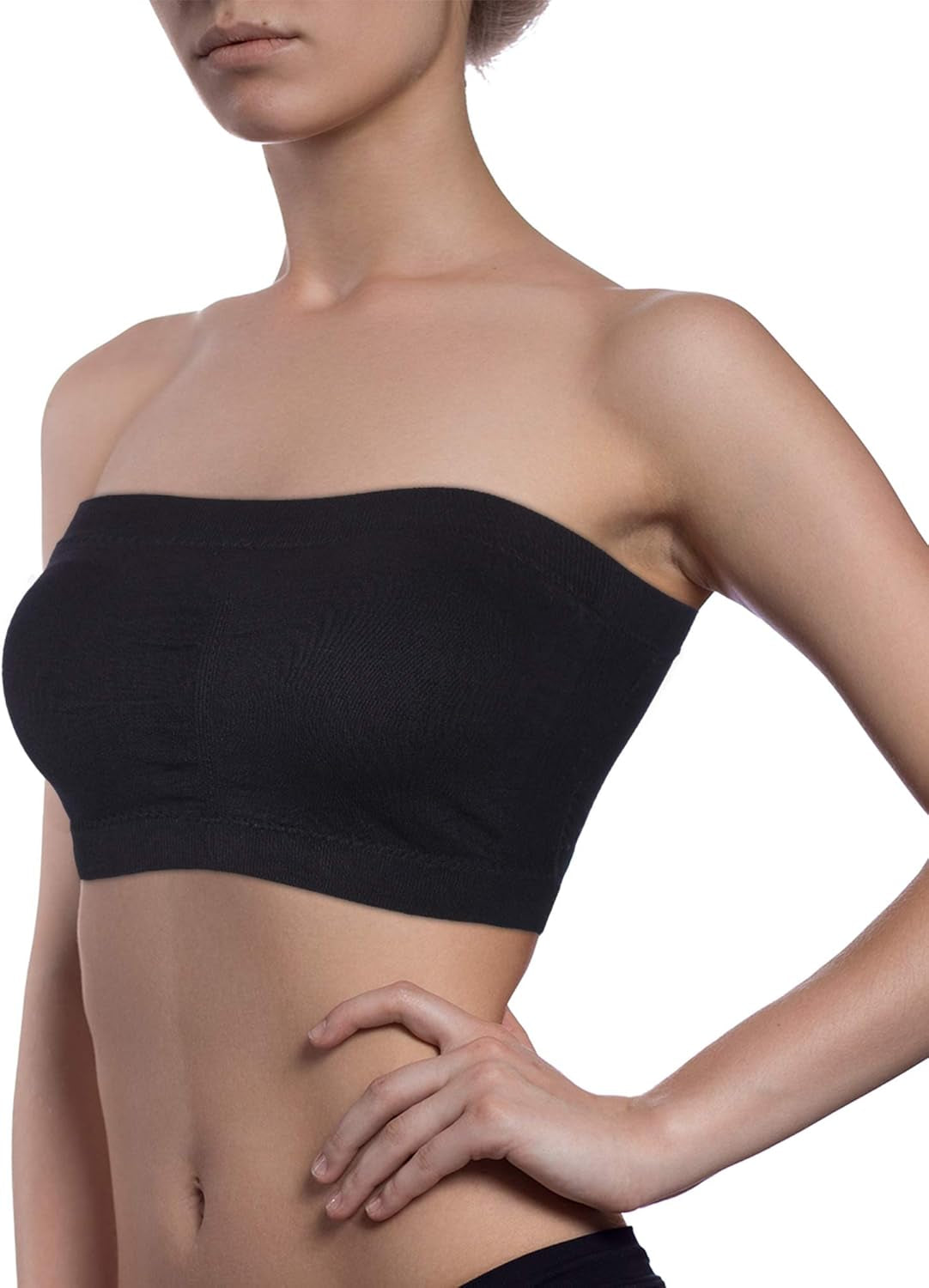 Women Bandeau Bra Padded Strapless Bralette Bra Seamless Bandeau Tube Top Bra