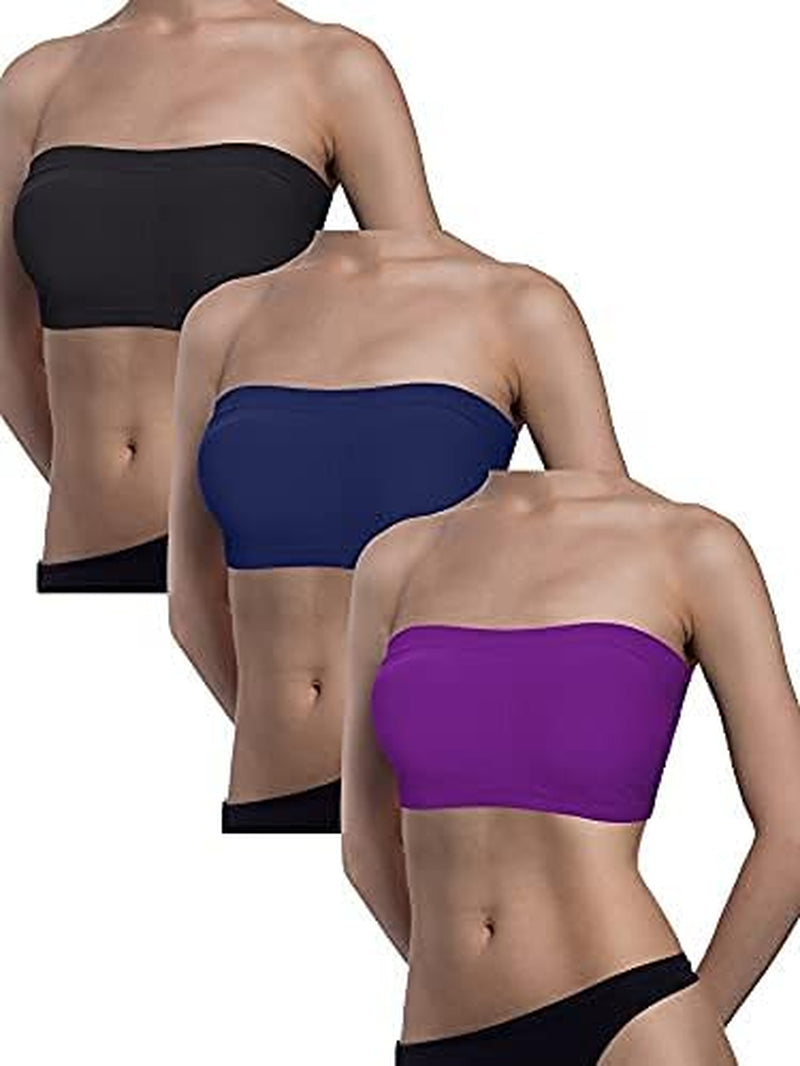 Women Bandeau Bra Padded Strapless Bralette Bra Seamless Bandeau Tube Top Bra